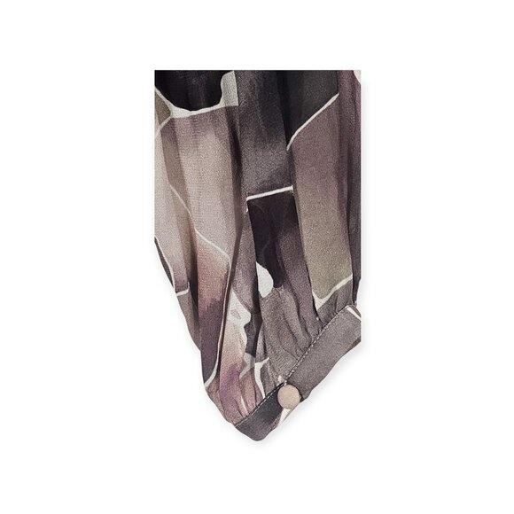 🛍️ Ecru Abstract Print Blouse - Women's Small - Brown Multicolor - Picture 6 of 11